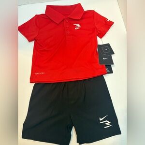 Nike Kids Red and Black Polo Shirt new w tags perfect